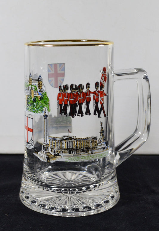 SOUVENIR GLASS TANKARD LONDON(PREVIOUSLY OWNED) VERY GOOD CONDITION - TMD167207