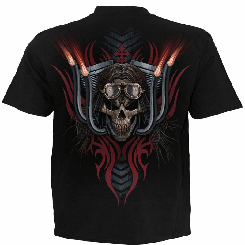 Spiral Wolf Roses Uomo T-Shirt Nero Regular