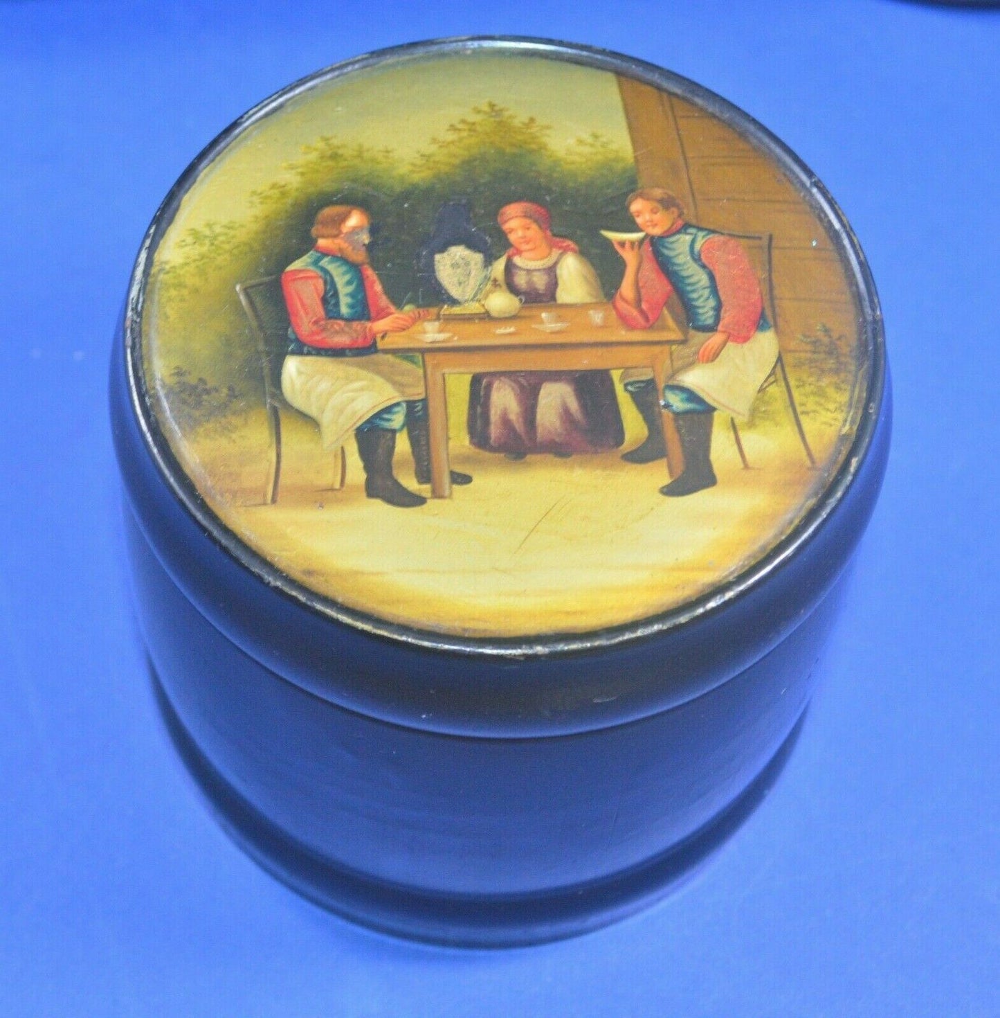 TRINKET POT WITH SCENIC PICTURE LID(PREVIOUSLY OWNED) FAIRLY GOOD CONDITION - TMD167207
