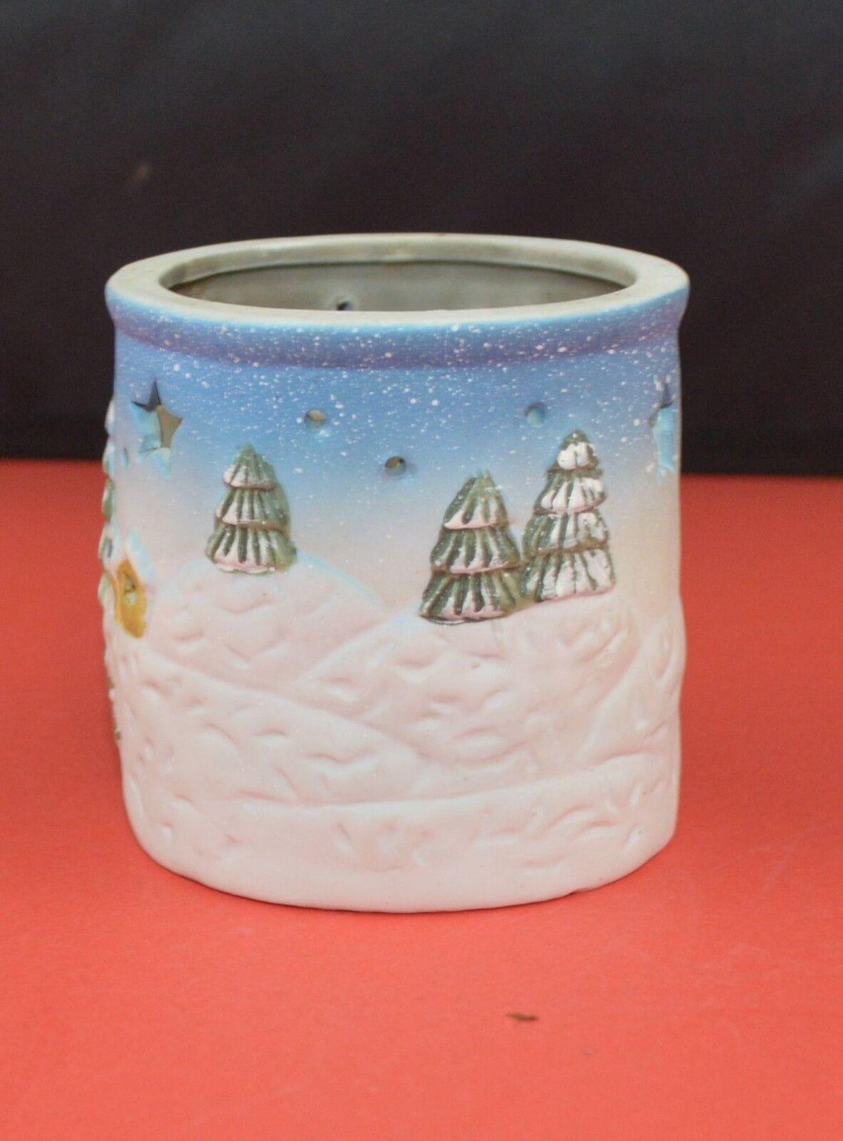 TWO CHRISTMAS SCENE CANDLE HOLDERS - TMD167207