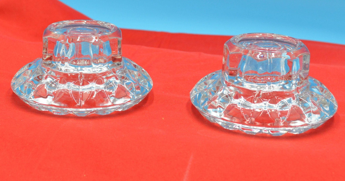 TWO CUT GLASS CANDLE HOLDERS - TMD167207