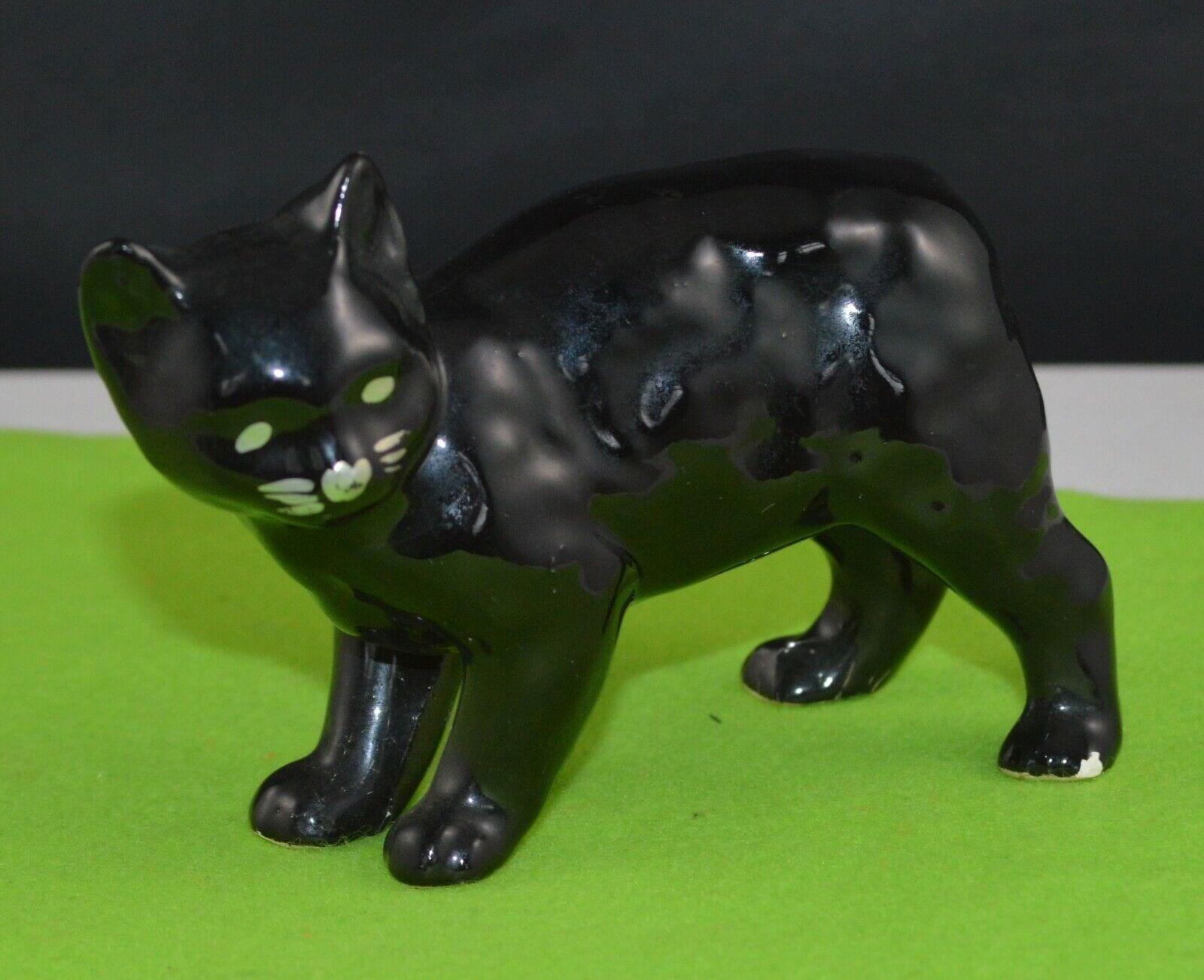 TWO DECORATIVE CAT FIGURINES ONE WHITE CAT AND ONE BLACK CAT - TMD167207