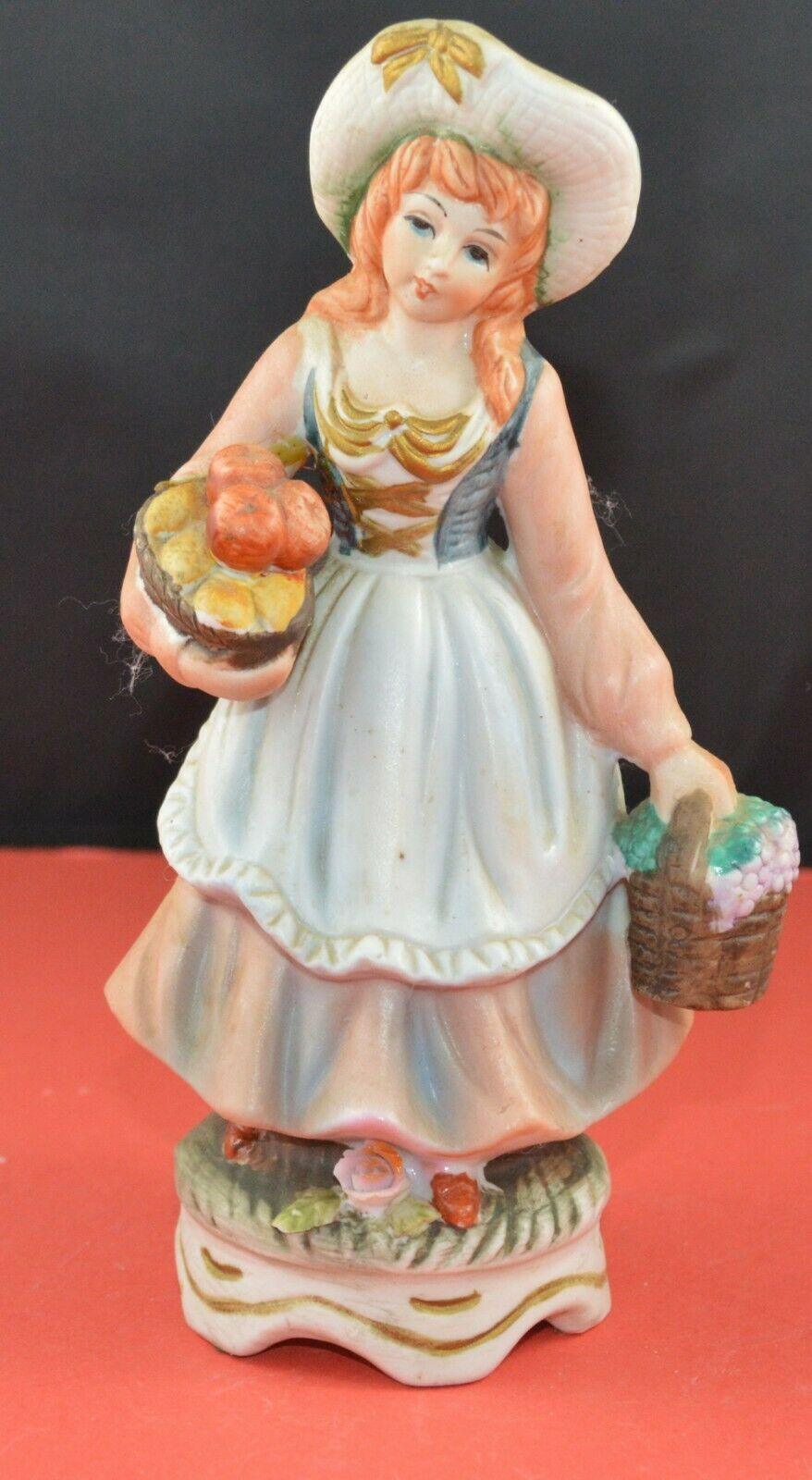 TWO DECORATIVE FIGURINES MALE & FEMALE FRUIT SELLERS - TMD167207