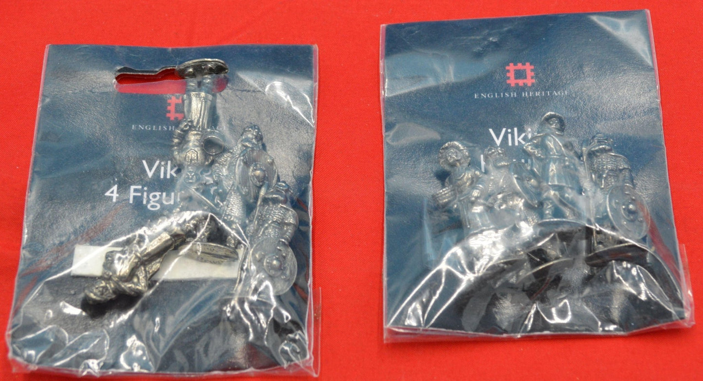 TWO PACKETS OF ENGLISH HERITAGE MINIATURE METAL VIKING FIGURINES - TMD167207