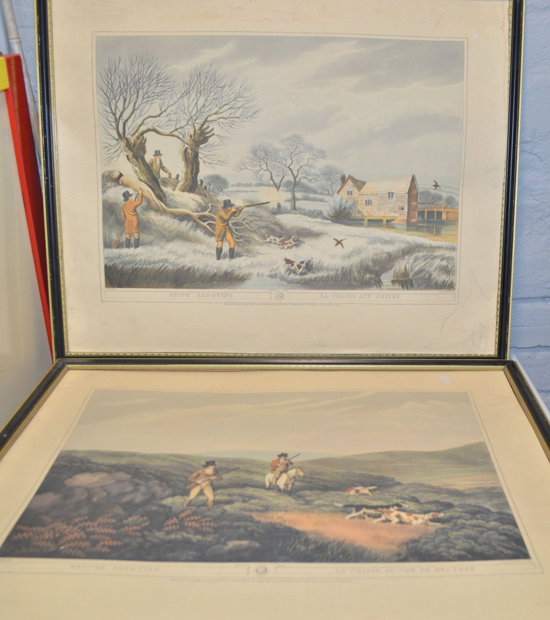TWO SAMUEL HOWETT/EDWARD ORME PRINTS No 15 GROUSE SHOOTING/No 16 SNIPE SHOOTING(PREVIOUSLY OWNED) FAIR CONDITION - TMD167207