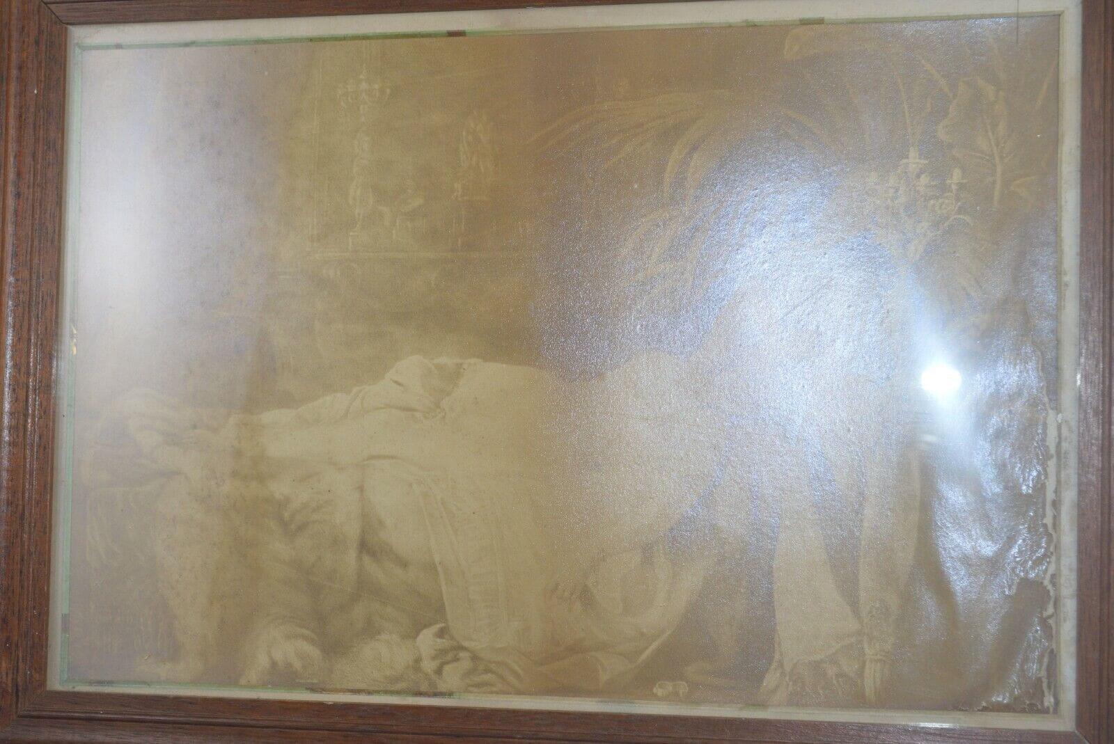 VINTAGE FRAMED PRINT OF A LADY RESTING - TMD167207