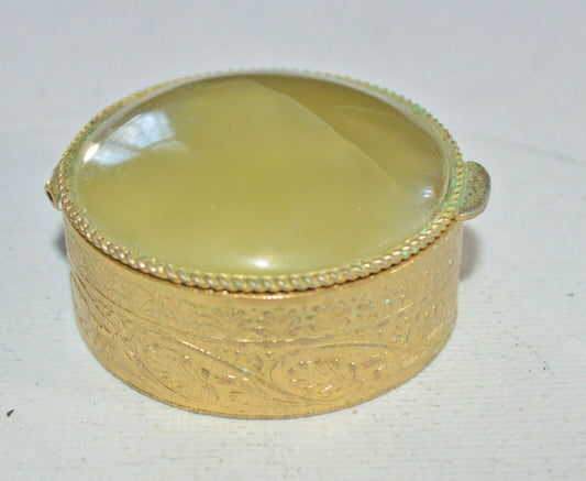 VINTAGE GREEN ONYX TOPPED PILL BOX(PREVIOUSLY OWNED) GOOD CONDITION - TMD167207